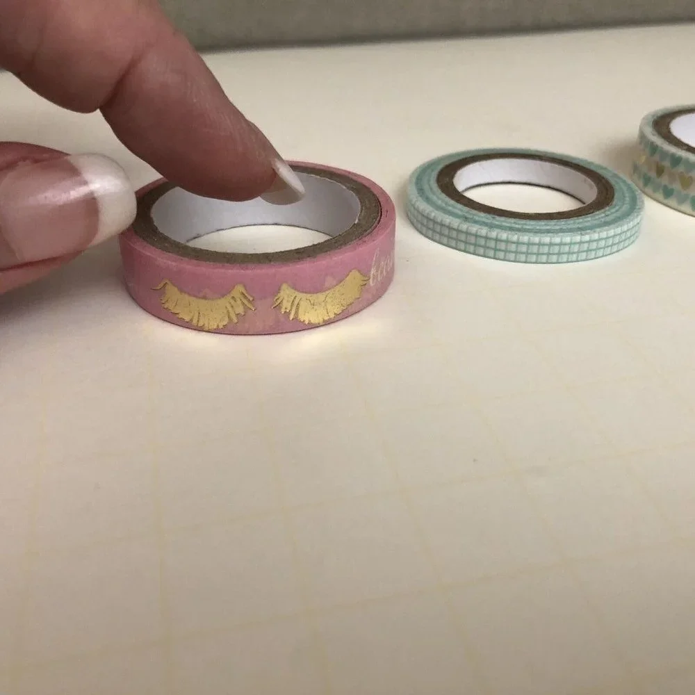 Recollections Washi Crafting Tape Pineapples Eyelashes Beauty Hearts Swans 8 Pc